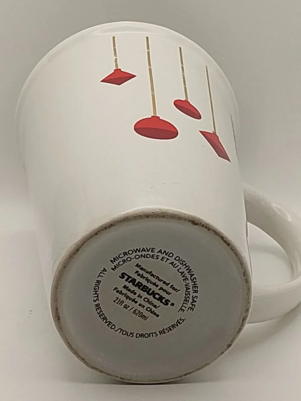 Starbucks White Coffee Mug Hanging Holiday Ornaments 21 oz